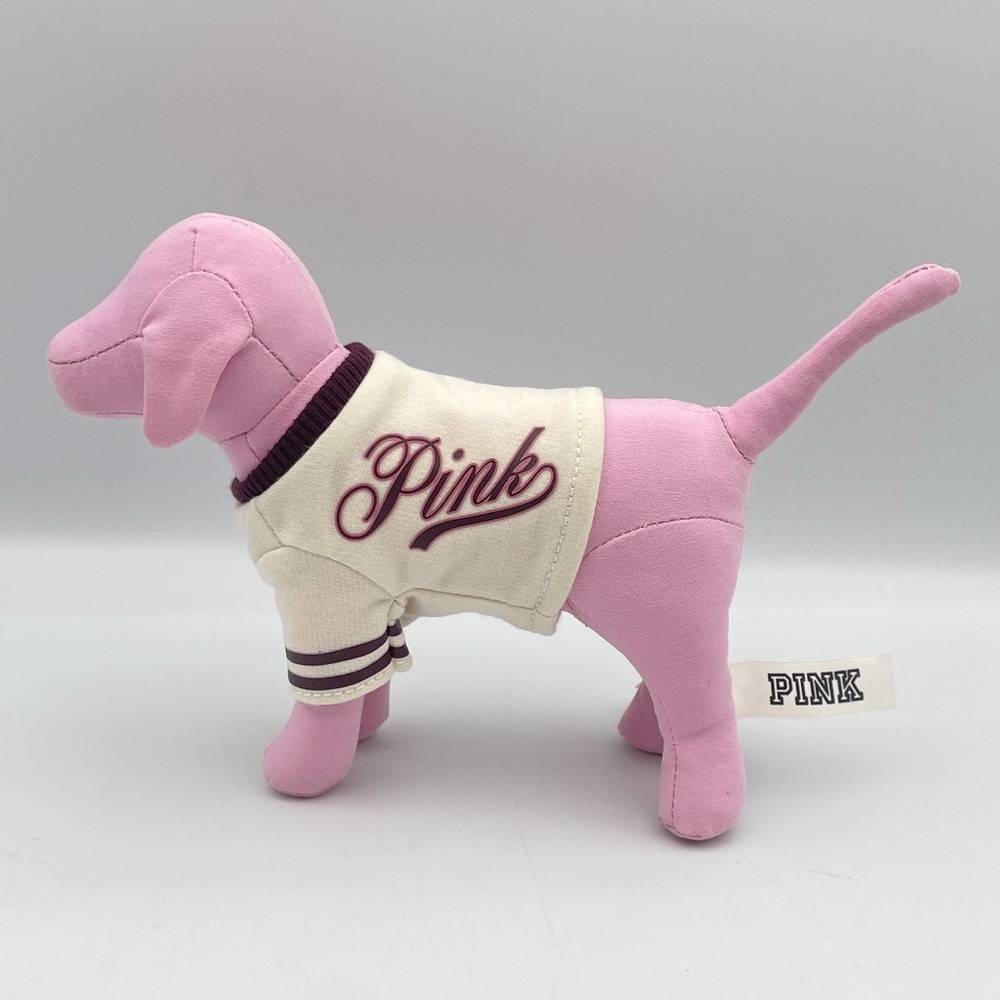 Victoria's Secret PINK Dog With Sweater Stuffed Animal Plush EUC
